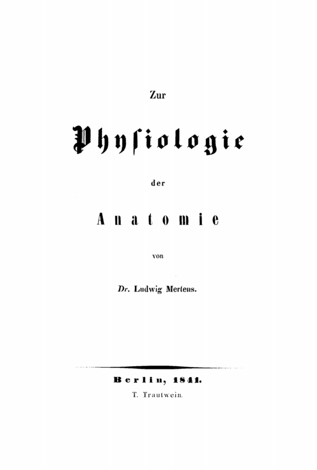 Page Fidelity Zur Physiologie der Anatomie; $148.73