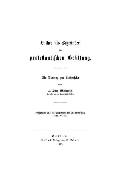 Cover image for book Luther als Begründer protestantischen Gesittung