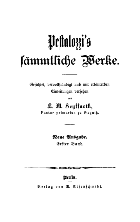 Cover image for book Pestalozzi’s Sämmtliche Werke. Band 1