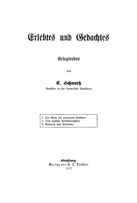 Cover image for book Erlebtes und Gedachtes