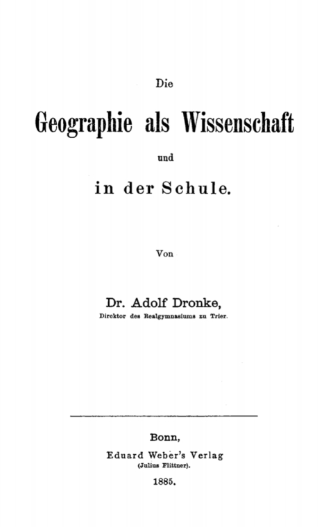 Cover image for book Die Geographie als Wissenschaft und in der Schule
