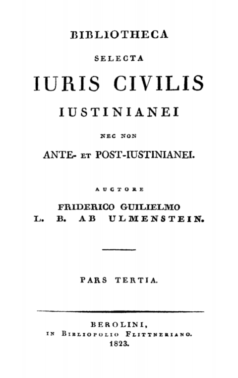 Cover image for book Bibliotheca Selecta Iuris Civilis Iustinianei. Pars 3