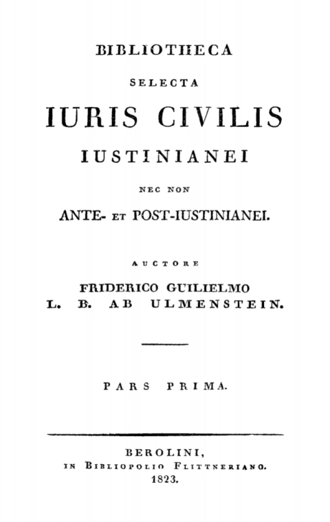 Cover image for book Bibliotheca Selecta Iuris Civilis Iustinianei. Pars 1