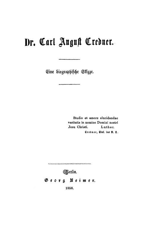 Cover image for book Dr. Carl August Credner