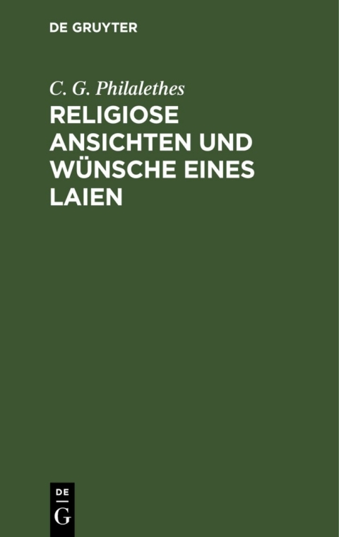 Cover image for book Religiose Ansichten und Wünsche eines Laien