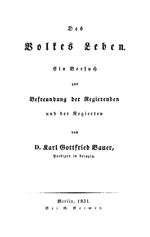 Cover image for book Des Volkes Leben