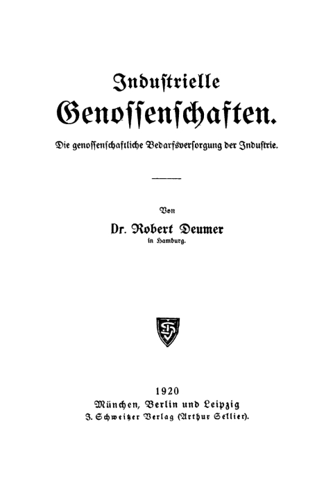 Cover image for book Industrielle Genossenschaften