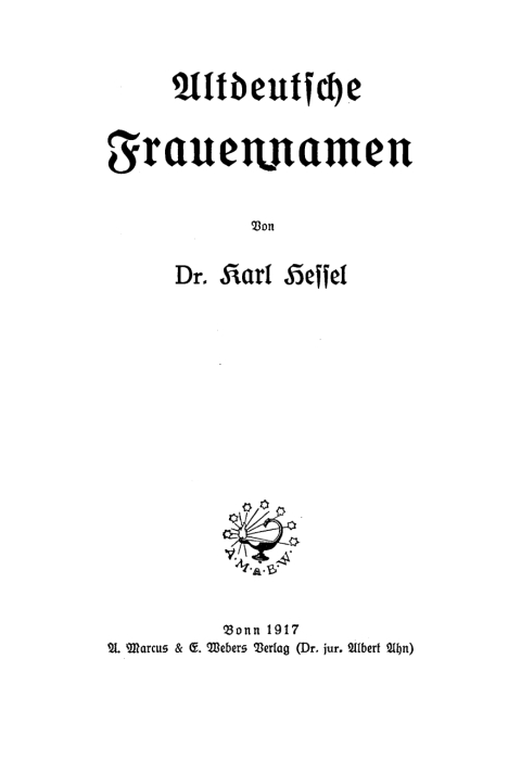 Cover image for book Altdeutsche Frauennamen