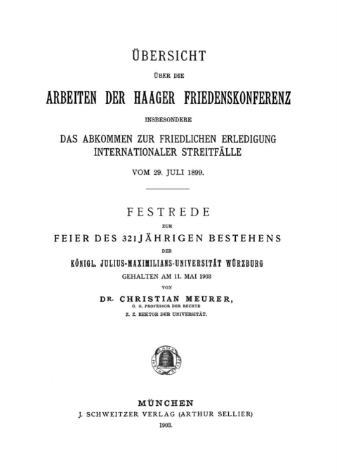 Cover image for book Übersicht über die Arbeiten der Haager Friedenskonferenz
