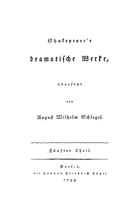 Cover image for book William Shakespeare: Shakspeare’s dramatische Werke. Teil 5