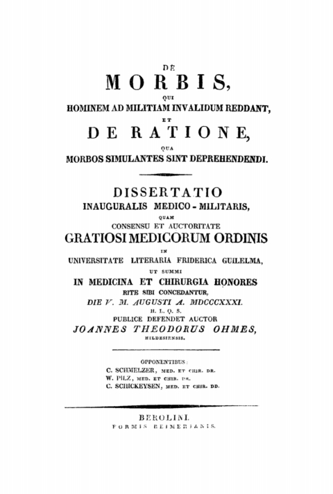 Cover image for book De Morbis qui hominem ad militiam invalidum reddant et de Ratione, qua Morbos simulantes sint deprehendendi