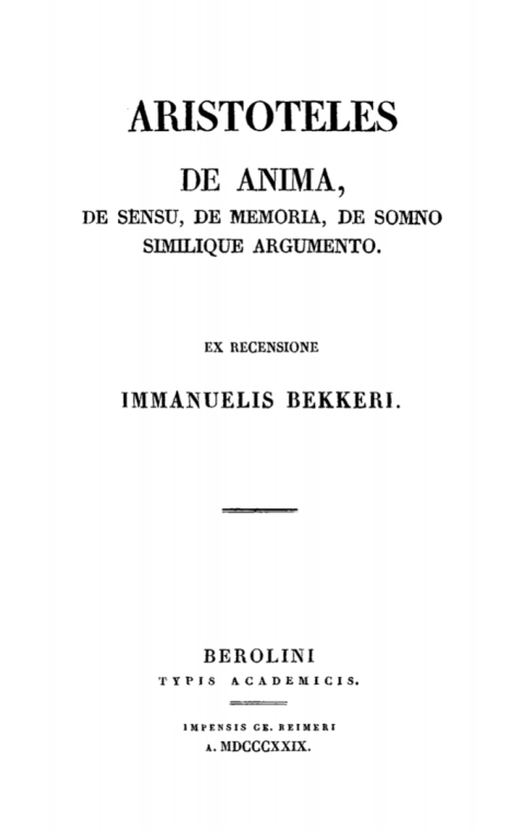 Cover image for book Aristoteles de anima, de sensu, de memoria, de somno similique argumento