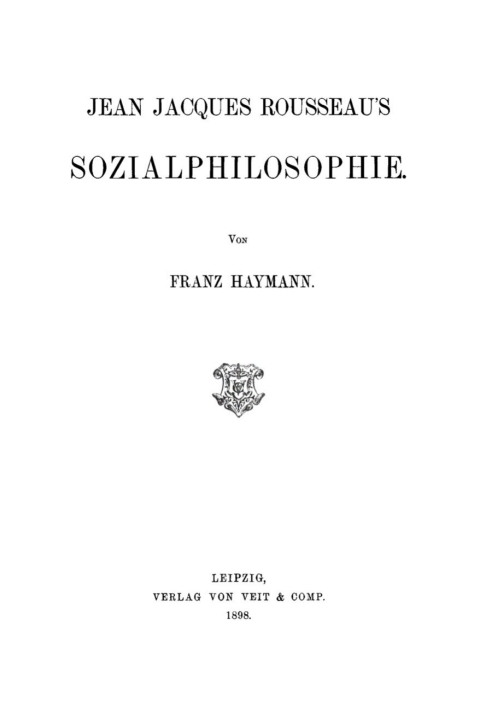 Cover image for book Jean Jaques Rousseau’s Sozialphilosophie