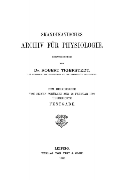 Cover image for book Skandinavisches Archiv für Physiologie
