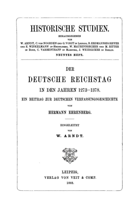 Cover image for book Der Deutsche Reichstag in den Jahren 1273–1318