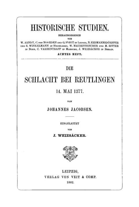 Cover image for book Die Schlacht bei Reutlingen