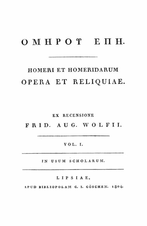 Cover image for book Homerus: Omēru epē = Homeri et Homeridarum opera et reliquiae. Vol 1