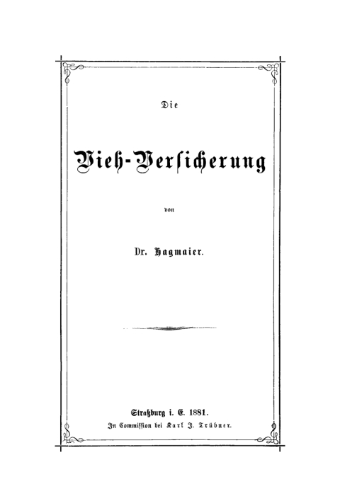 Cover image for book Die Vieh-Versicherung