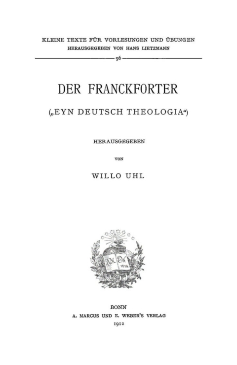 Cover image for book Der Franckforter