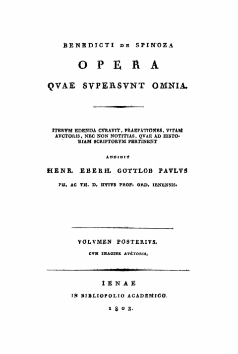 Cover image for book Benedict de Spinoza: Benedicti de Spinoza Opera quae supersunt omnia. Volumen 2