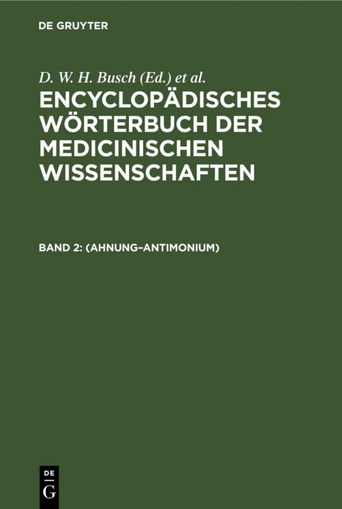 Cover image for book (Ahnung–Antimonium)