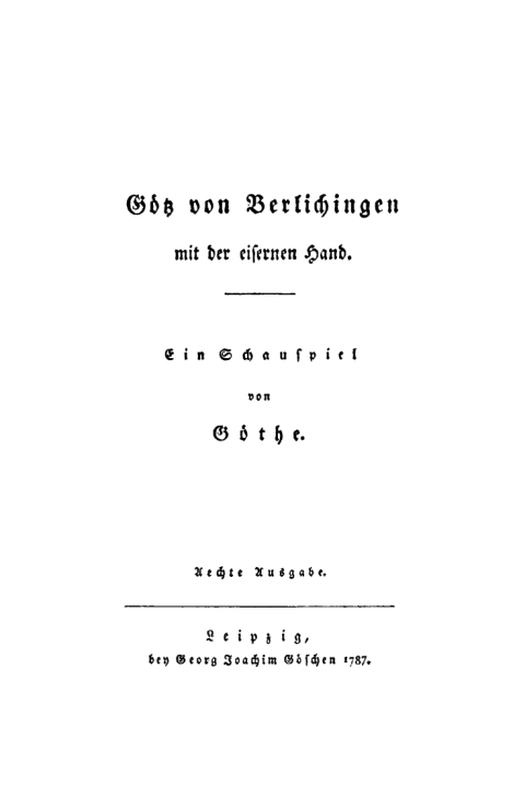Cover image for book Götz von Berlichingen mit der eisernen der Hand