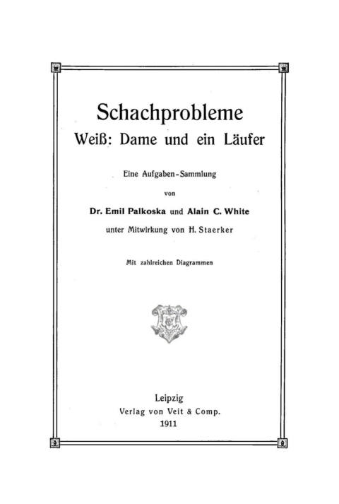 Cover image for book Schachprobleme Weiß: Dame und ein Läufer