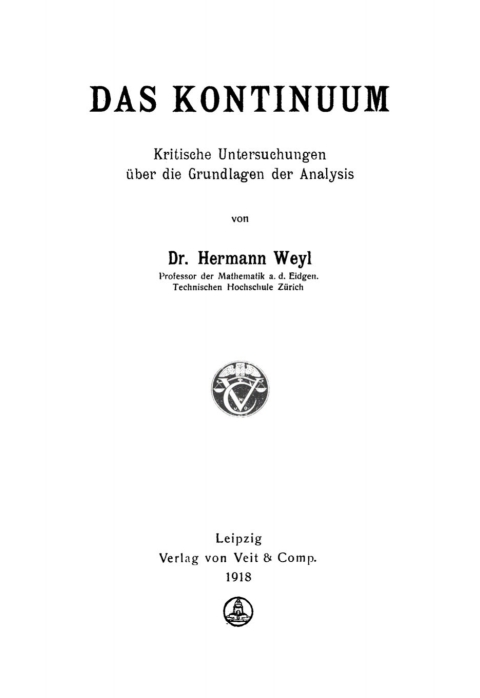 Cover image for book Das Kontinuum