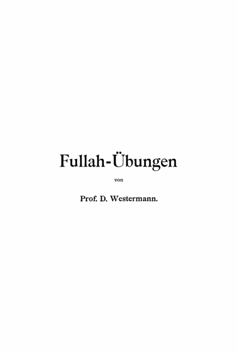 Cover image for book Fullah-Übungen