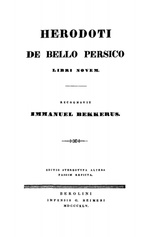 Cover image for book Herodoti De Bello Persico libri novem