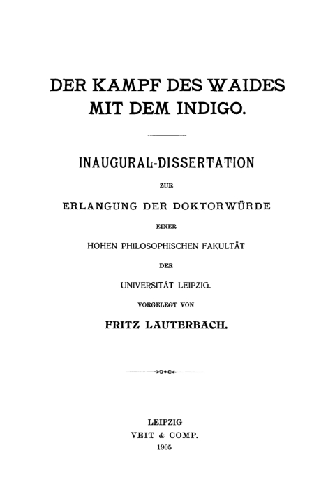Cover image for book Der Kampf des Waides mit dem Indigo