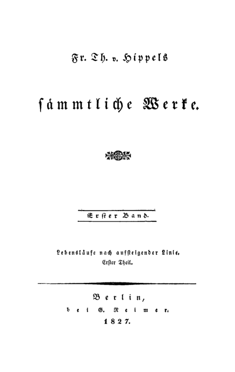 LebenslÃ¤ufe nach aufsteigender Linie, Teil 1 