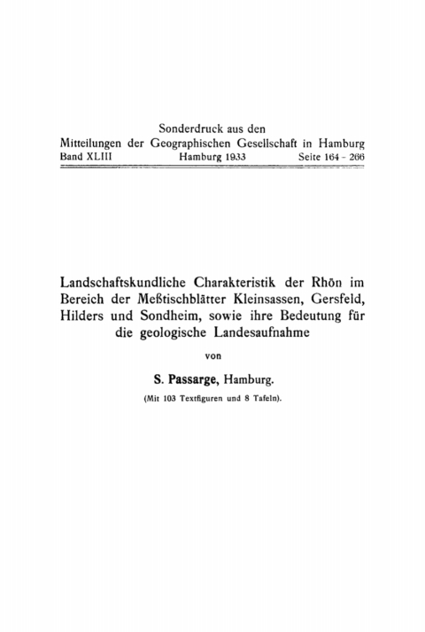 Cover image for book Landschaftskundliche Charakteristik der Rhön im Bereich der Meßtischblätter Kleinsassen, Gersfeld, Hilders und Sondheim, sowie ihre Bedeutung für die geologische Landesaufnahme
