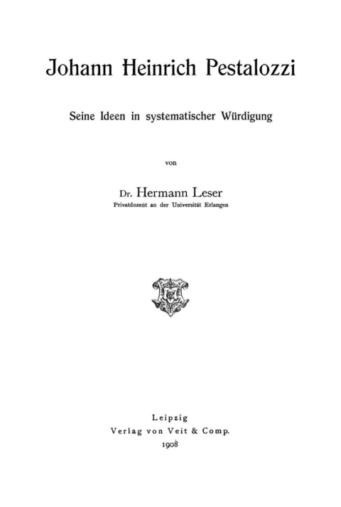 Cover image for book Johann Heinrich Pestalozzi