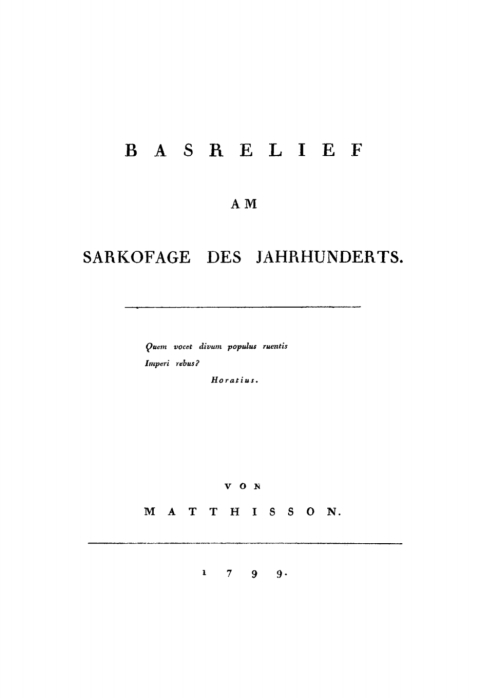 Cover image for book Basrelief am Sarkofage des Jahrhunderts