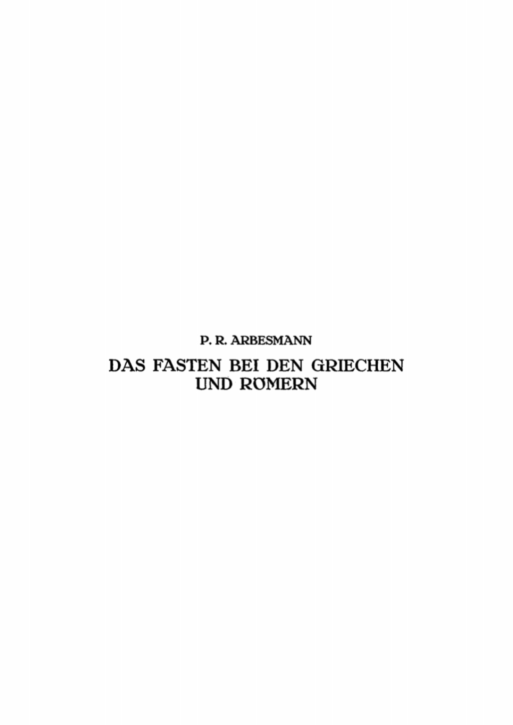 Page Fidelity Das Fasten bei den Griechen und Römern; $148.73
