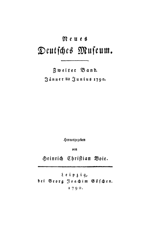Cover image for book Jänner bis Junius 1790
