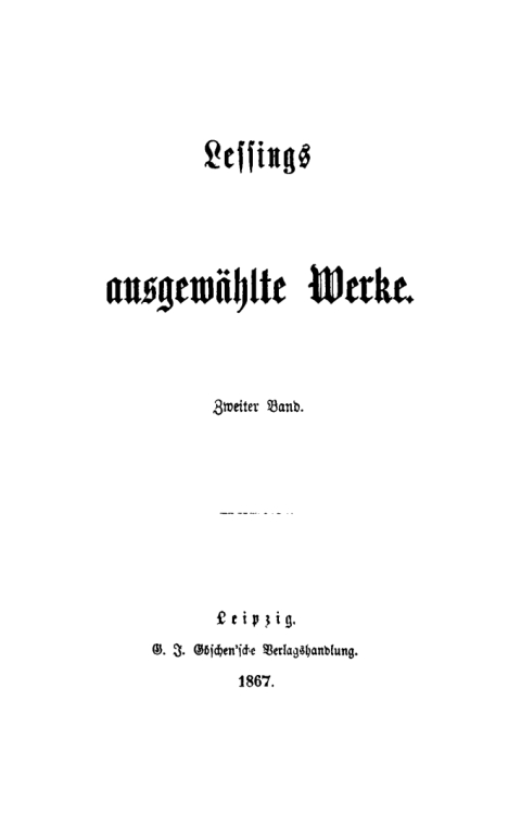 Cover image for book G. E. Lessing: Lessing’s ausgewählte Werke. Band 2
