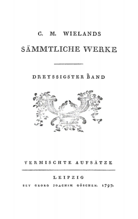 Cover image for book Christoph Martin Wieland: C. M. Wielands Sämmtliche Werke. Band 30