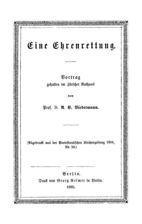 Cover image for book Eine Ehrenrettung