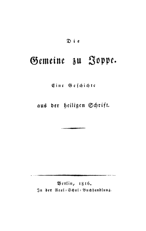 Cover image for book Die Gemeine zu Joppe
