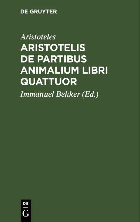 Cover image for book Aristotelis de partibus animalium libri quattuor