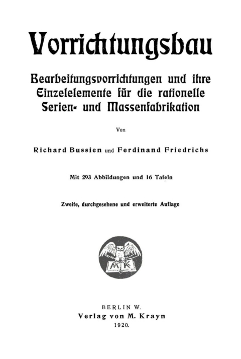 Cover image for book Vorrichtungsbau