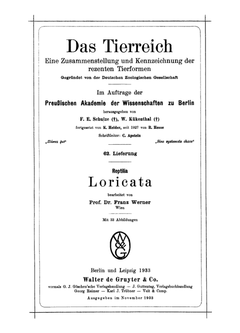 Cover image for book Reptilia Loricata