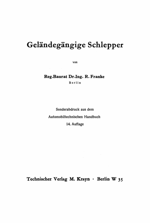 Cover image for book Geländegängige Schlepper