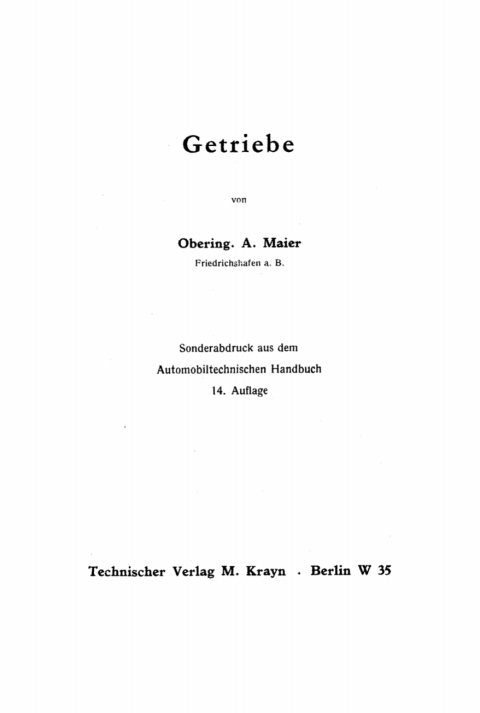 Cover image for book Getriebe
