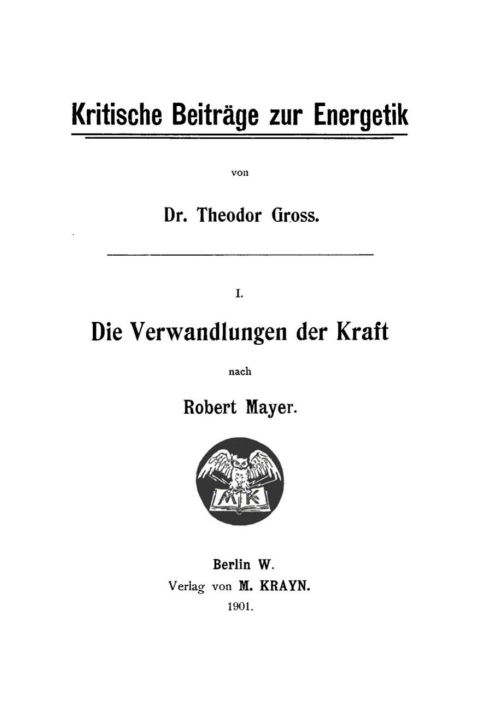 Cover image for book Die Verwandlungen der Kraft