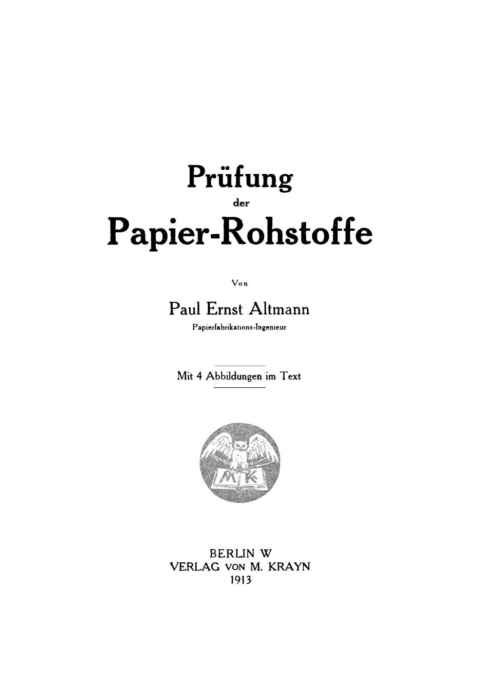 Cover image for book Prüfung Papier-Rohstoffe