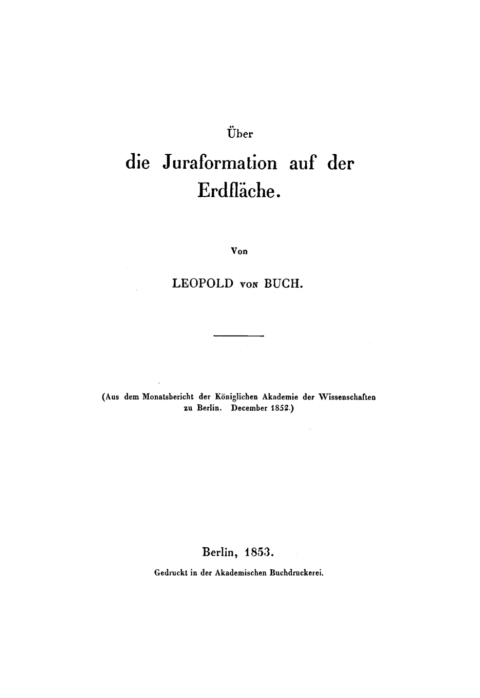 Cover image for book Über die Juraformation auf der Erdfläche