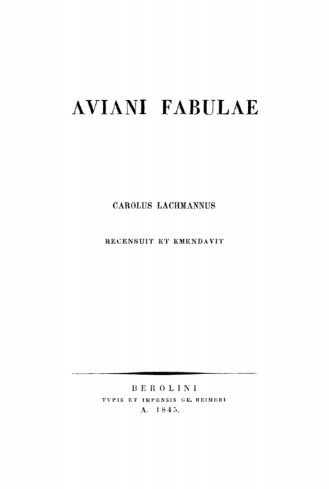 Cover image for book Aviani Fabulae